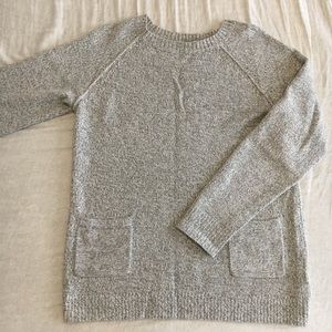 Gray Oversized Sweater with Pockets